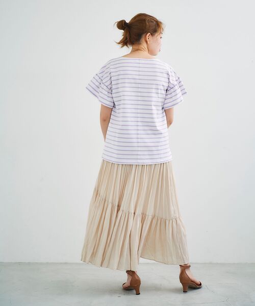 le.coeur blanc（ルクールブラン）の「プリーツティアードロングスカート（スカート・レディース・グリーン/ブラック/アイボリー・38）」の12枚目の写真