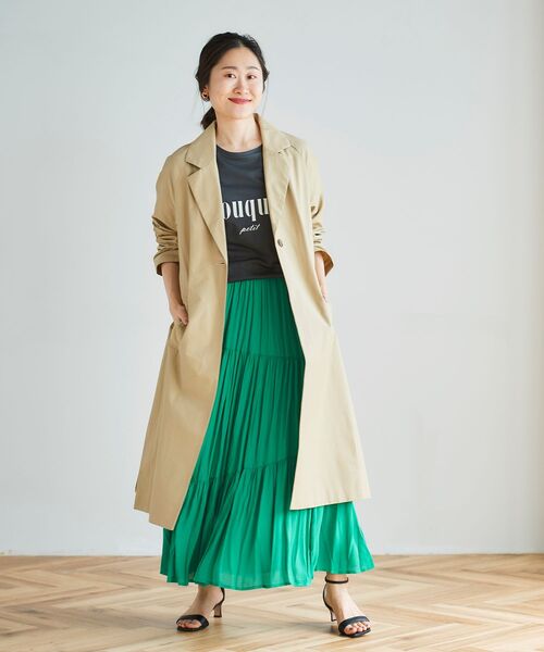 le.coeur blanc（ルクールブラン）の「プリーツティアードロングスカート（スカート・レディース・グリーン/ブラック/アイボリー・38）」の19枚目の写真