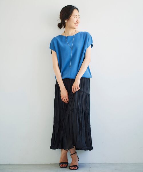 le.coeur blanc（ルクールブラン）の「プリーツティアードロングスカート（スカート・レディース・グリーン/ブラック/アイボリー・38）」の22枚目の写真