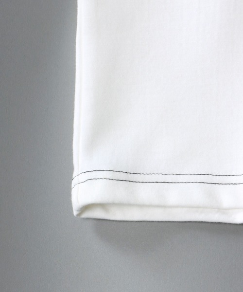 SITRY（シトリー）の「COOL Cardboard wide crew neck pullover/クールダンボール ワイド クルーネック プルオーバー（Tシャツ/カットソー・メンズ・ライトグレー/ブラック/ライトベージュ/マスタード/ホワイト/チャコールグレー/ブルーグリーン/パープル・M/L）」の10枚目の写真