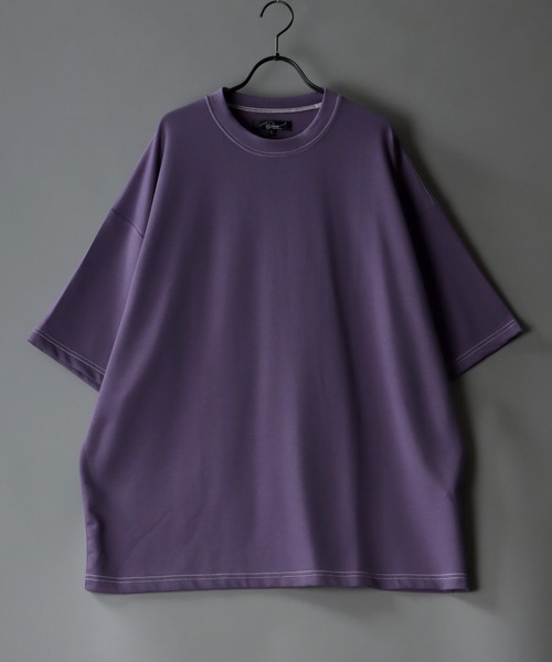 SITRY（シトリー）の「COOL Cardboard wide crew neck pullover/クールダンボール ワイド クルーネック プルオーバー（Tシャツ/カットソー・メンズ・ライトグレー/ブラック/ライトベージュ/マスタード/ホワイト/チャコールグレー/ブルーグリーン/パープル・M/L）」の13枚目の写真