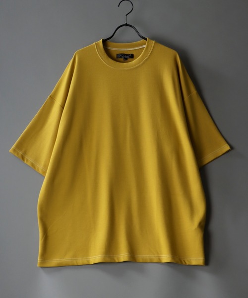 SITRY（シトリー）の「COOL Cardboard wide crew neck pullover/クールダンボール ワイド クルーネック プルオーバー（Tシャツ/カットソー・メンズ・ライトグレー/ブラック/ライトベージュ/マスタード/ホワイト/チャコールグレー/ブルーグリーン/パープル・M/L）」の14枚目の写真