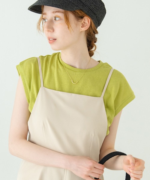 Crisp（クリスプ）の「フレンチポケットTシャツ（Tシャツ/カットソー・レディース・ブラウン/オレンジ/グリーン/アイボリー・FREE）」の3枚目の写真