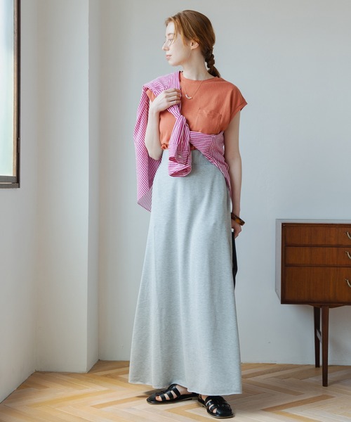 Crisp（クリスプ）の「フレンチポケットTシャツ（Tシャツ/カットソー・レディース・ブラウン/オレンジ/グリーン/アイボリー・FREE）」の5枚目の写真