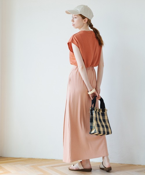 Crisp（クリスプ）の「フレンチポケットTシャツ（Tシャツ/カットソー・レディース・ブラウン/オレンジ/グリーン/アイボリー・FREE）」の13枚目の写真