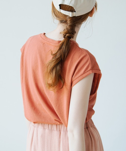 Crisp（クリスプ）の「フレンチポケットTシャツ（Tシャツ/カットソー・レディース・ブラウン/オレンジ/グリーン/アイボリー・FREE）」の18枚目の写真