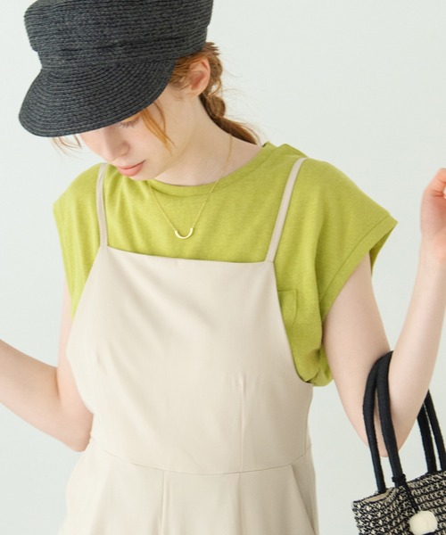 Crisp（クリスプ）の「フレンチポケットTシャツ（Tシャツ/カットソー・レディース・ブラウン/オレンジ/グリーン/アイボリー・FREE）」の21枚目の写真