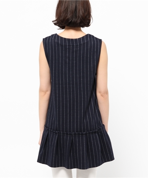 OUTLET（アウトレット）の「【Discoat Petit】ストライプJQDノースリカットワンピース（Tシャツ/カットソー・レディース・ネイビー・FREE）」の4枚目の写真