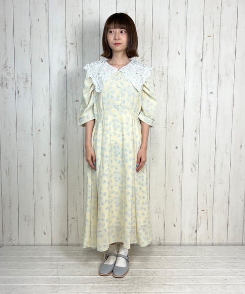 paravion(パラビオン)の「スクエアレース衿ワンピース(ワンピース・レディース・オフホワイト/イエロー・ONESIZE)」の11枚目の写真