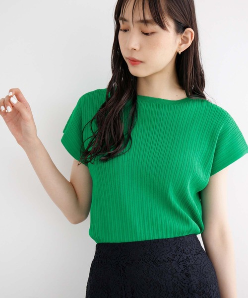 fifth(フィフス)の「【スタイリストレコメンド】フレンチスリーブランダムリブニット(ニット/セーター・レディース・ホワイト/ブラック/ベージュ/オレンジ/グリーン/ネイビー/モカ・M)」の6枚目の写真