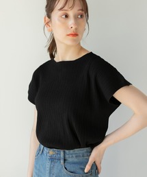 【スタイリストレコメンド】フレンチスリーブランダムリブニット