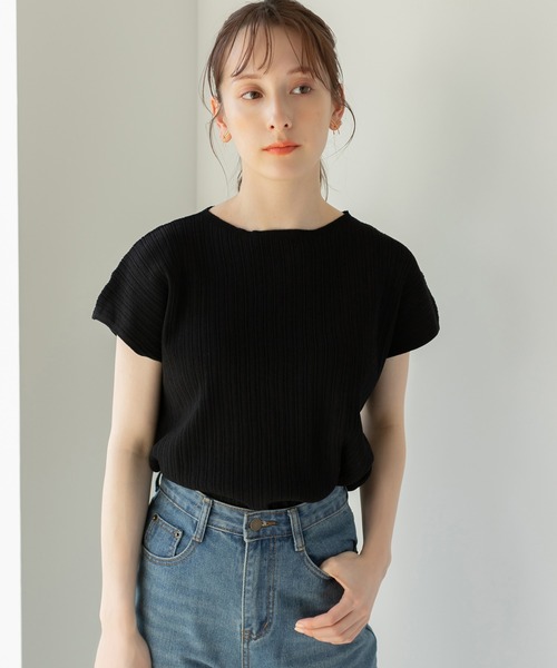 fifth(フィフス)の「【スタイリストレコメンド】フレンチスリーブランダムリブニット(ニット/セーター・レディース・ホワイト/ブラック/ベージュ/オレンジ/グリーン/ネイビー/モカ・M)」の22枚目の写真