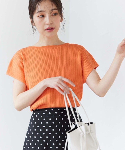 スタイリストレコメンド】フレンチスリーブランダムリブニット