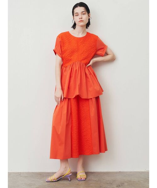 ELENDEEK（エレンディーク）の「マテリアルコンビギャザースカート