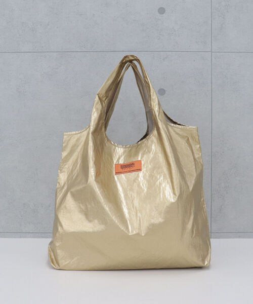 UNIVERSAL OVERALL（ユニバーサルオーバーオール）の「【UNIVERSAL OVERALL/ユニバーサルオーバーオール】ポケッタブル メタルトートバッグ（トートバッグ・レディース・ブラック/シルバー/ゴールド・FREE）」の3枚目の写真