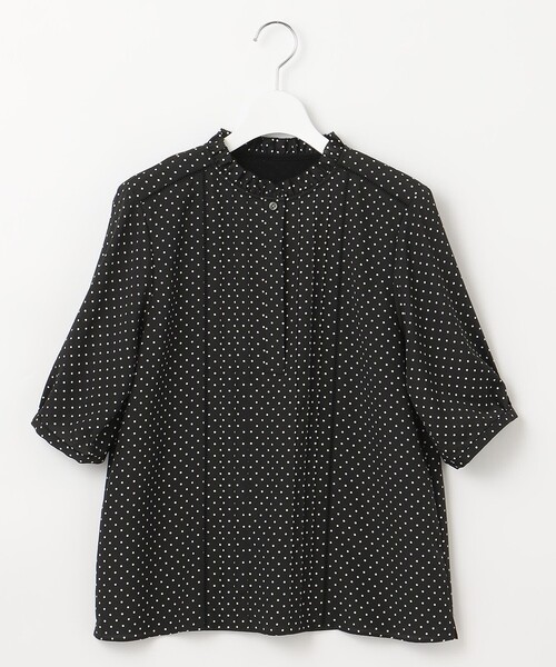 J.PRESS(ジェイプレス)の「【洗える】 ドットプリント フリル衿 カットソー(Tシャツ/カットソー・レディース・ブラック系5/ライトグレー系5/パープル系5・MEDIUM/LARGE)」の8枚目の写真