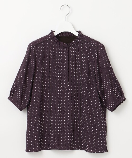 J.PRESS(ジェイプレス)の「【洗える】 ドットプリント フリル衿 カットソー(Tシャツ/カットソー・レディース・ブラック系5/ライトグレー系5/パープル系5・MEDIUM/LARGE)」の9枚目の写真