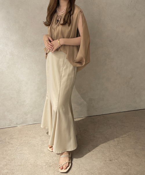 apres jour clair（アプレジュールクレア）の「【apres jour clair】スリットデザインブラウス【ZOZOTOWN限定アイテム】（シャツ/ブラウス・レディース・ベージュ/アイボリー・X-LARGE/フリー）」の18枚目の写真