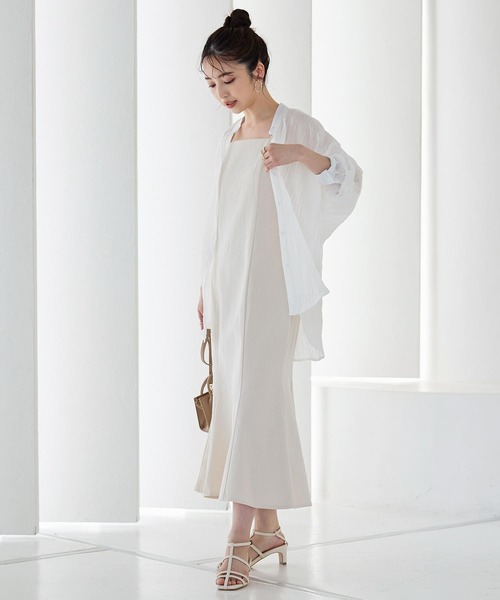 KOBE LETTUCE（コウベレタス）の「ツイルマーメイドキャミワンピース（ワンピース・レディース・ベージュ/ナチュラル/ブラック系・FREE）」の8枚目の写真