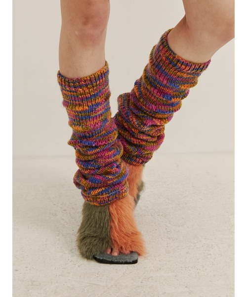 PAMEO POSE(パメオポーズ)の「※ドロップ 表示禁止 Fancy Leg Warmers(ソックス/靴下・レディース・ブラック/オレンジ/ブルー・FREE)」の3枚目の写真