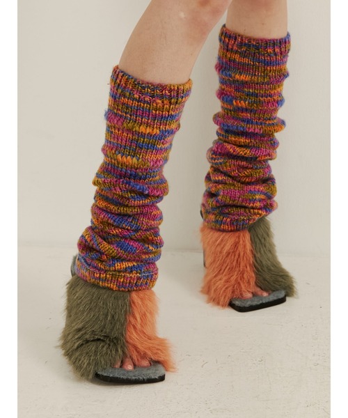 PAMEO POSE(パメオポーズ)の「※ドロップ 表示禁止 Fancy Leg Warmers(ソックス/靴下・レディース・ブラック/オレンジ/ブルー・FREE)」の4枚目の写真