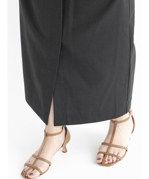 Te chichi（テチチ）の「麻調ストレートサロペットスカート（スカート・レディース・ブラック/ベージュ・ﾌﾘ-）」の10枚目の写真