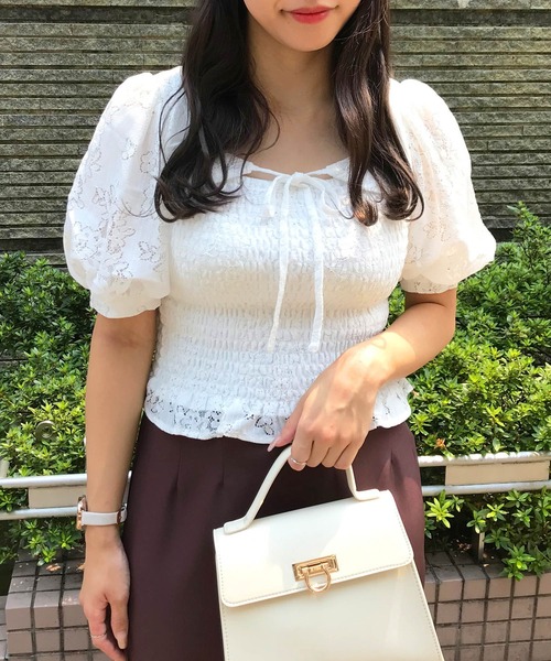 INGNI(イング)の「デコルテオープンバルーンスリーブ/ブラウス(シャツ/ブラウス・レディース・ホワイト系5/ブラック系その他3/オレンジ系その他/ホワイト系その他7・M)」の3枚目の写真