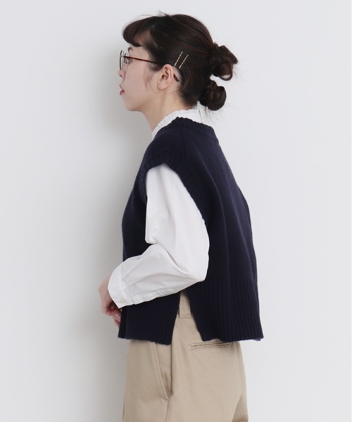 CHILD WOMAN(チャイルドウーマン)の「無地/ストライプ スタンドカラーシャツ(シャツ/ブラウス・レディース・ホワイト/ネイビー/ブラック・FREE)」の16枚目の写真