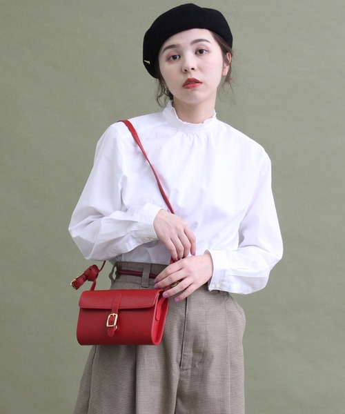 CHILD WOMAN(チャイルドウーマン)の「無地/ストライプ スタンドカラーシャツ(シャツ/ブラウス・レディース・ホワイト/ネイビー/ブラック・FREE)」の19枚目の写真