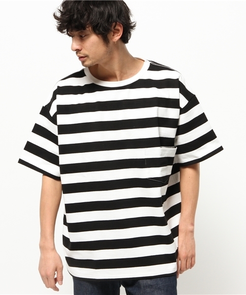 BEAMS T（ビームスティー）の「LABRAT / GRUNGE Big ショートスリーブ Tシャツ（Tシャツ/カットソー・メンズ・ブラック/ベージュ・MEDIUM/SMALL）」の2枚目の写真