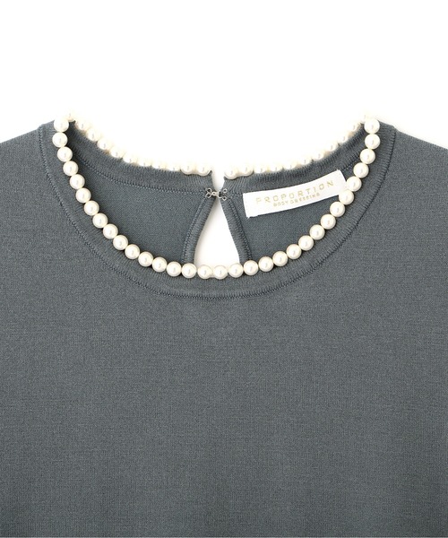PROPORTION BODY DRESSING（プロポーションボディドレッシング）の「クラシカルパールニット / 1212270804（ニット/セーター・レディース・ダークグレー/ホワイト系その他/グリーン・FREE）」の20枚目の写真