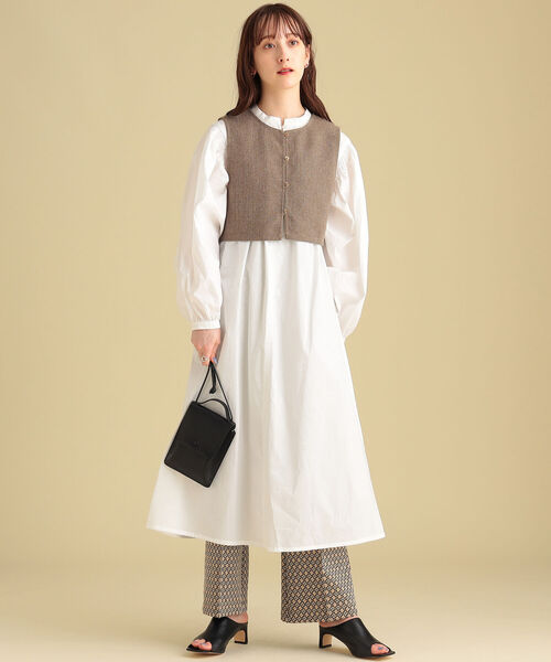 Ray BEAMS（レイビームス）の「Ray BEAMS / ベスト セット ギャザー ワンピース（ワンピース・レディース・ホワイト/ブラック・ONE SIZE）」の5枚目の写真