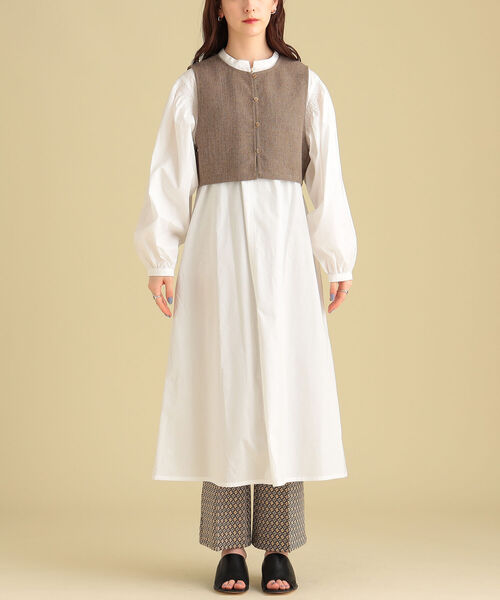 Ray BEAMS（レイビームス）の「Ray BEAMS / ベスト セット ギャザー ワンピース（ワンピース・レディース・ホワイト/ブラック・ONE SIZE）」の10枚目の写真