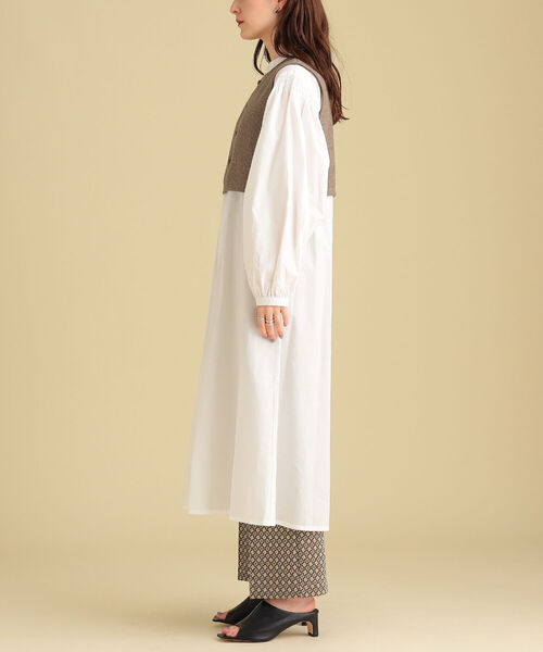 Ray BEAMS（レイビームス）の「Ray BEAMS / ベスト セット ギャザー ワンピース（ワンピース・レディース・ホワイト/ブラック・ONE SIZE）」の11枚目の写真