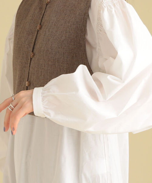 Ray BEAMS（レイビームス）の「Ray BEAMS / ベスト セット ギャザー ワンピース（ワンピース・レディース・ホワイト/ブラック・ONE SIZE）」の14枚目の写真