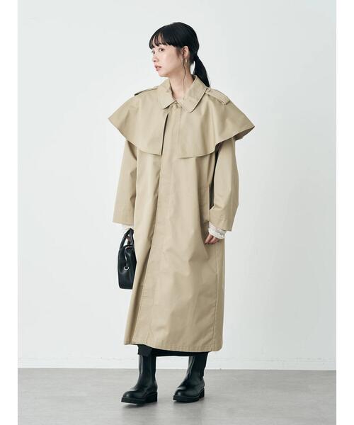 earth music&ecology（アースミュージックアンドエコロジー）の「2WAYケープステンカラーコート（ステンカラーコート・レディース・ベージュ/キャメル/ブルー・FREE）」の8枚目の写真