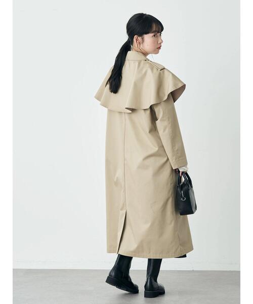 earth music&ecology（アースミュージックアンドエコロジー）の「2WAYケープステンカラーコート（ステンカラーコート・レディース・ベージュ/キャメル/ブルー・FREE）」の10枚目の写真