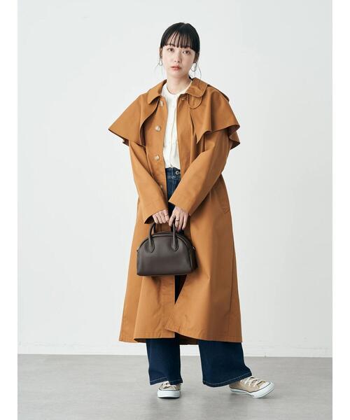 earth music&ecology（アースミュージックアンドエコロジー）の「2WAYケープステンカラーコート（ステンカラーコート・レディース・ベージュ/キャメル/ブルー・FREE）」の11枚目の写真