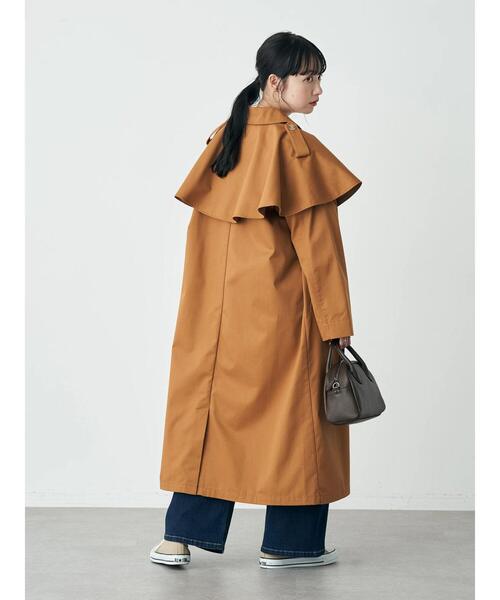 earth music&ecology（アースミュージックアンドエコロジー）の「2WAYケープステンカラーコート（ステンカラーコート・レディース・ベージュ/キャメル/ブルー・FREE）」の14枚目の写真