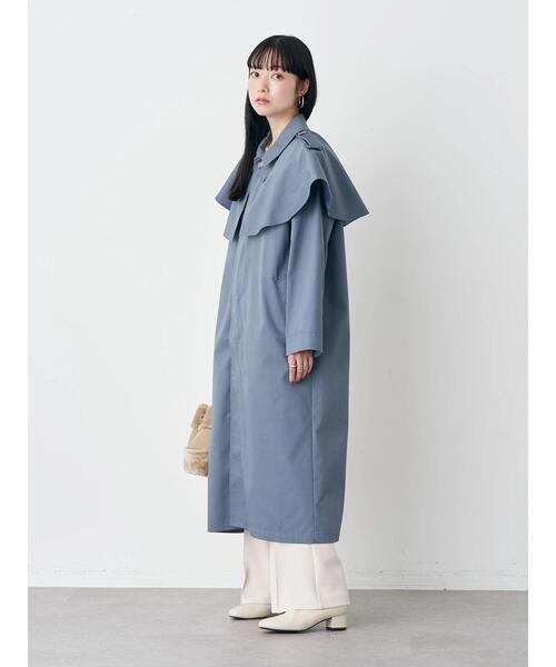 earth music&ecology（アースミュージックアンドエコロジー）の「2WAYケープステンカラーコート（ステンカラーコート・レディース・ベージュ/キャメル/ブルー・FREE）」の17枚目の写真