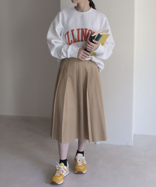 UNIVERSAL OVERALL（ユニバーサルオーバーオール）の「【UNIVERSAL OVERALL/ユニバーサルオーバーオール】ILLINOIS SWEAT P/O　イリノイ ロゴスウェット（スウェット・レディース・ライトグレー/ネイビー/オフホワイト・M）」の5枚目の写真