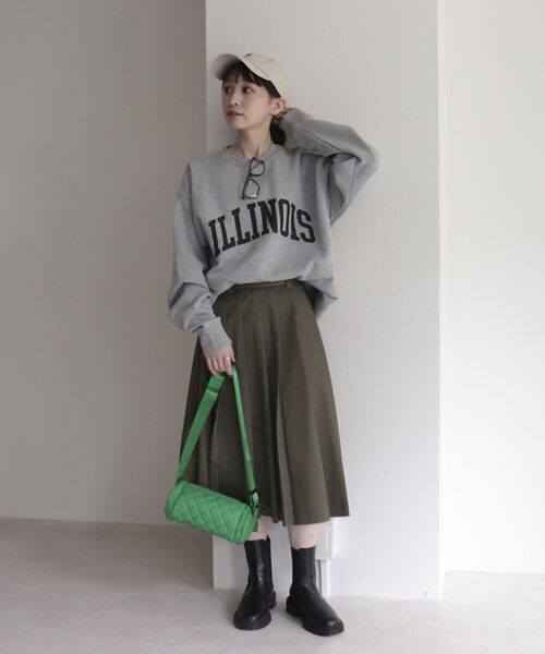 UNIVERSAL OVERALL（ユニバーサルオーバーオール）の「【UNIVERSAL OVERALL/ユニバーサルオーバーオール】ILLINOIS SWEAT P/O　イリノイ ロゴスウェット（スウェット・レディース・ライトグレー/ネイビー/オフホワイト・M）」の17枚目の写真