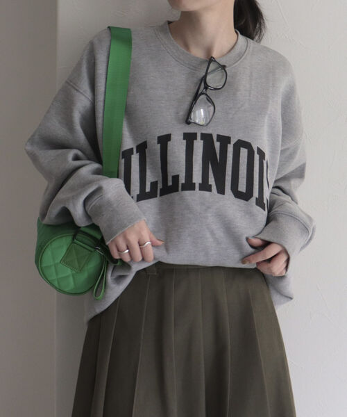 UNIVERSAL OVERALL（ユニバーサルオーバーオール）の「【UNIVERSAL OVERALL/ユニバーサルオーバーオール】ILLINOIS SWEAT P/O　イリノイ ロゴスウェット（スウェット・レディース・ライトグレー/ネイビー/オフホワイト・M）」の22枚目の写真