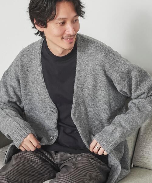 coen（コーエン）の「[洗える]シャギーニットカーディガン（カーディガン/ボレロ・メンズ・ダークブラウン/グレー/コバルトブルー/ライム/ブラック/イエロー・MEDIUM/LARGE/X-LARGE/SMALL）」の8枚目の写真