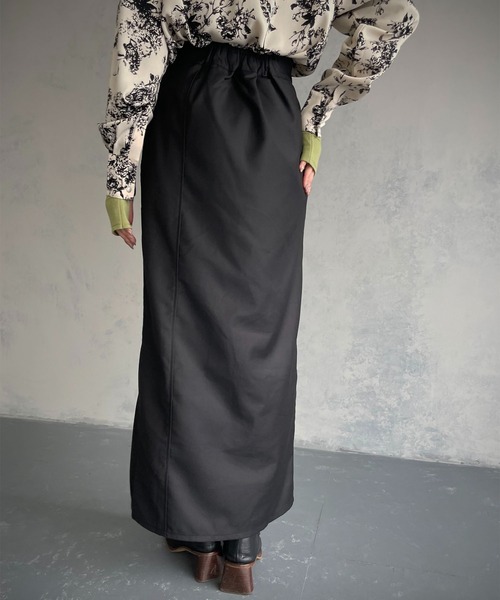 &g'aime（アンジェム）の「【&g’aime】カーブ切り替えツイルタイトスカート（スカート・レディース・ブラック/チャコールグレー・FREE）」の15枚目の写真