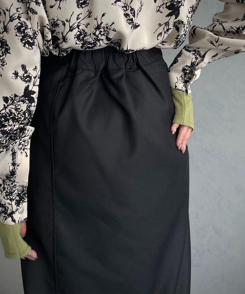 &g'aime（アンジェム）の「【&g’aime】カーブ切り替えツイルタイトスカート（スカート・レディース・ブラック/チャコールグレー・FREE）」の16枚目の写真