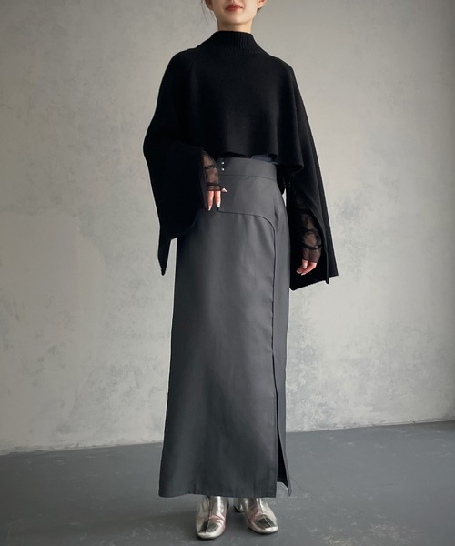 &g'aime（アンジェム）の「【&g’aime】カーブ切り替えツイルタイトスカート（スカート・レディース・ブラック/チャコールグレー・FREE）」の18枚目の写真