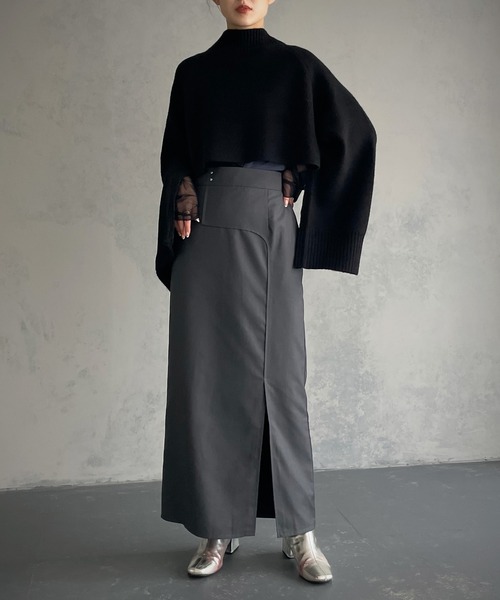 &g'aime（アンジェム）の「【&g’aime】カーブ切り替えツイルタイトスカート（スカート・レディース・ブラック/チャコールグレー・FREE）」の17枚目の写真