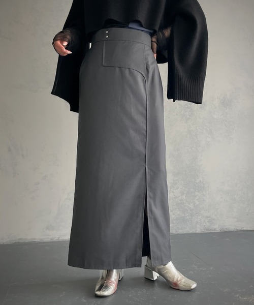 &g'aime（アンジェム）の「【&g’aime】カーブ切り替えツイルタイトスカート（スカート・レディース・ブラック/チャコールグレー・FREE）」の20枚目の写真