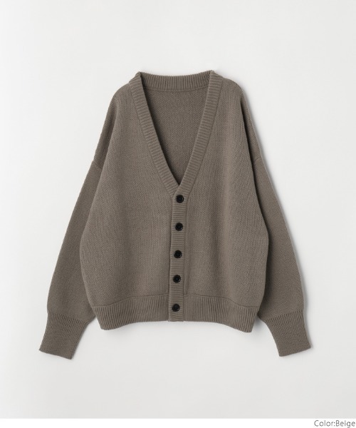coca（coca）（コカ）の「【WEB限定セール】メンズ両畦編みオーバーカーディガン（カーディガン/ボレロ・メンズ・マスタード/グリーン/ブラウン/ブラック/ターコイズブルー/ダークベージュ/ベージュ/オレンジ/ライトブルー/チャコールグレー・M/L/XL）」の4枚目の写真